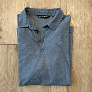 Travis Matthew Light Blue/Gray Short Sleeve Polo Shirt